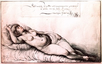 Nude Drawing by the Bohemian artist Vaclav Hollar (13/7/1607   25/3/1577)