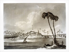 Engraving of Rosetta from the book 'A Non Military Journal or Observations Made in Egypt' by Major General Sir Charles William Doyle