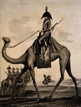 Engraving of the French 'Corps de Dromadaires' from the book 'A Non Military Journal or Observations Made in Egypt' by Major General Sir Charles William Doyle (1770   1842)