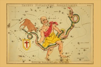 Taurus Poniatowski, Serpentarius, Scutum Sobiesky, and Serpens 1825