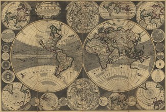 World Map with Planets 1702