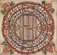 Manu?yaloka, map of the world of man, according to Jain cosmological traditions 1890