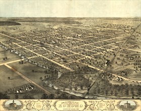Birds eye view of the city of Kokomo, Howard Co., Indiana 1868 1868