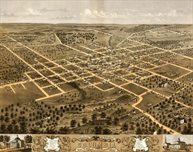 Bird's eye view of the city of Columbia, Boone Co., Missouri 1869 1869