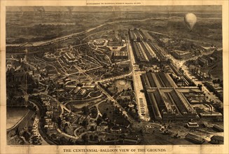 Balloon View of the Centennial Fairgrounds in Philadelphia, Pennsylvania 1876 1876