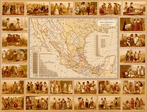 Ethnographic Map of Mexico 1885