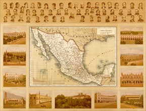 Political Map of Mexico 1885