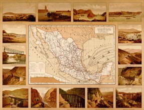 Roads, Harbors, waterways, bridges, highways and coastlines of Mexico 1885