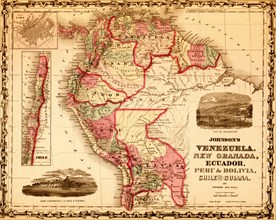 Venezuela, New Granada, Ecuador, Peru, Bolivia, Chile & Guiana - 1862