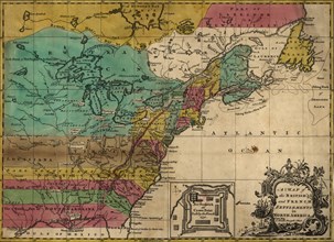 Map of British & French Settlements in America - 1755 1755