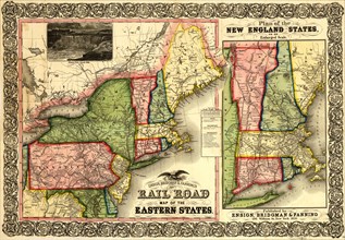 Railroad Map of the Eastern States & New England - 1856 1856