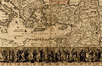 Map of the Travels & Voyages of the Apostles 1705