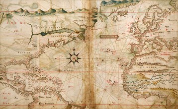 Portugese Navigational Map of the North Atlantic - 1630 1630