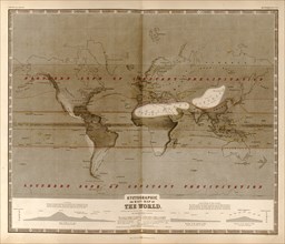 Hyetographic or Rain Map of the World 1848