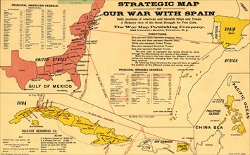 Strategic Map of Our War with Spain - 1898 1898
