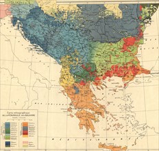 Ethnographic Map of the Balkan Peninsula - 1918 1918