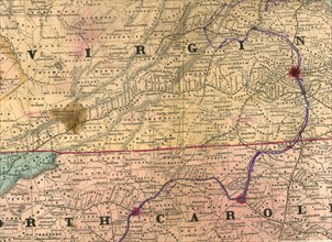 Mosby's route through Virginia and North Carolina