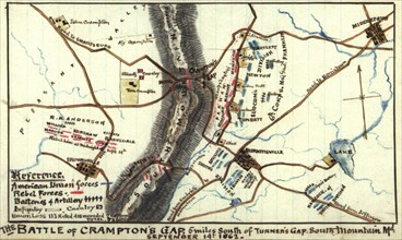 Battle of Crampton's Gap : 5 miles south of Turner's Gap, South Mountain, Md.  1862