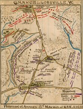 Chancellorsville, Va.. Position of armies 3rd May 1863 at 8 a.m. to 5 1/2 p.m. 1863