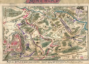 Plan of the battle of Mine Run, Virginia : fought Monday 30th November. 1863. 1863
