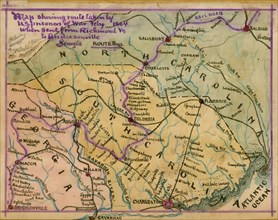 Route taken by U.S. prisoners of war from Richmond, Va., to Andersonville, Georgia. 1864