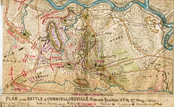 Battle of Chancellorsville. Virginia position, 5 p.m., 2nd May 1863. 1863