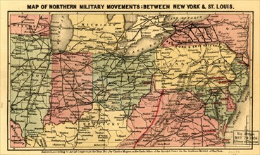 Railroads between New York & St. Luis used by Northern Troops 1861