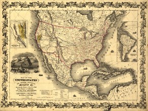 Map of the United States, British Provinces & Mexico - 1849