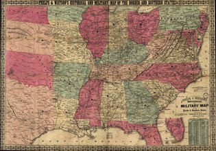 Historical & Military map of the Border & Southern States 1864