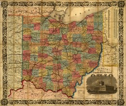 Railroad Township Map of the States of Ohio - 1854 1854