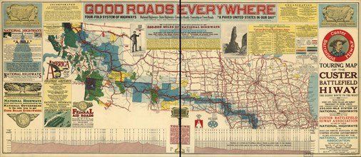 Good Roads Everywhere - A Touring Map of the Custer Battlefield Highway - 1925 1925