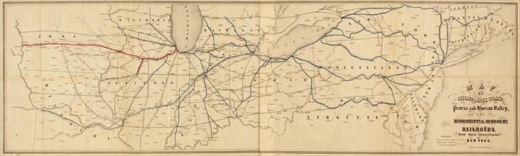 Chicago & Rock Island, Peoria and Bureau Valley, and Mississippi & Missouri railroads - 1852 1852