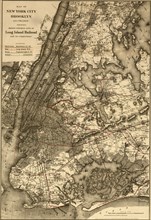 New York City, Brooklyn, and vicinity showing surface & elevated railroads 1885 1885