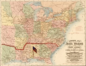 Railroads and water courses in the United Sates & Canada. 1859