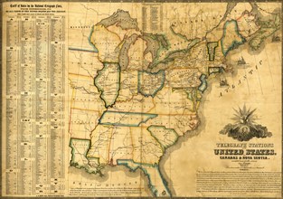 Telegraph stations in the United States, the Canada's & Nova Scotia - 1853 1853