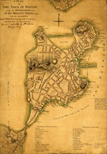 Plan of the town of Boston with British entrenchments - 1775  1777