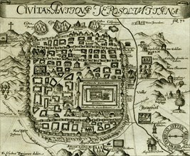 Modern - Antique Map of Jerusalem