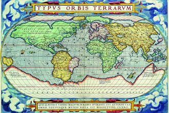 Typus Orbis Terrarum from the Theatre of the World in Apian Projection 1570