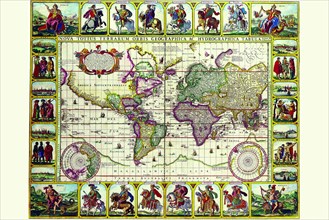 World Map of lands and waterways 1652
