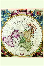 Polar Projection Map of the World 1700
