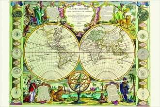 Mappa Monde Carte Universelle de la terre 1755