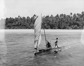 Manning a Fijian 'drua'