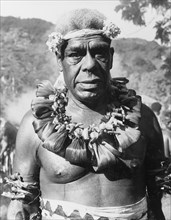 Portrait of a Fijian chief