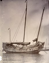 A Chinese junk at anchor