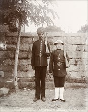 Indian and Chinese officers of the Hong Kong Police Force