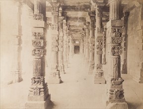 Carved pillars at the Quwwat-ul-Islam Mosque