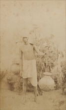 Portrait of an Indian water carrier