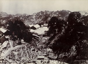 View of Mussoorie after a hail storm