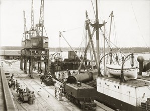 Unloading of steam locomotive and tender