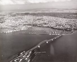 Aerial view of Auckland Harbour Bridge